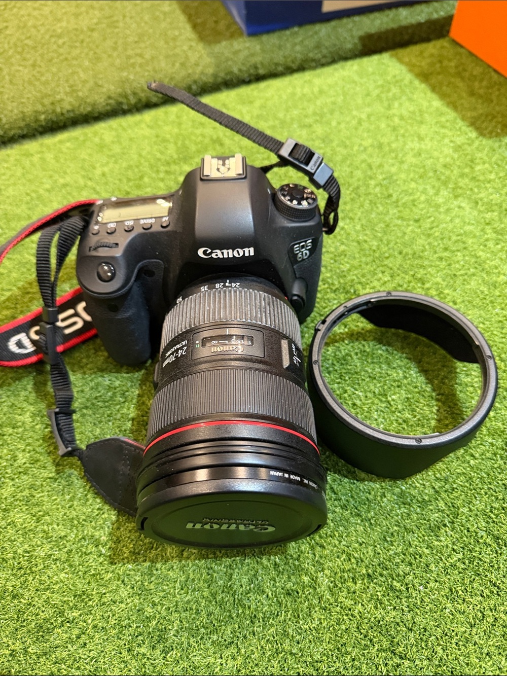Canon EOS 6D DSLR Camera with Black and Red Lens Accents